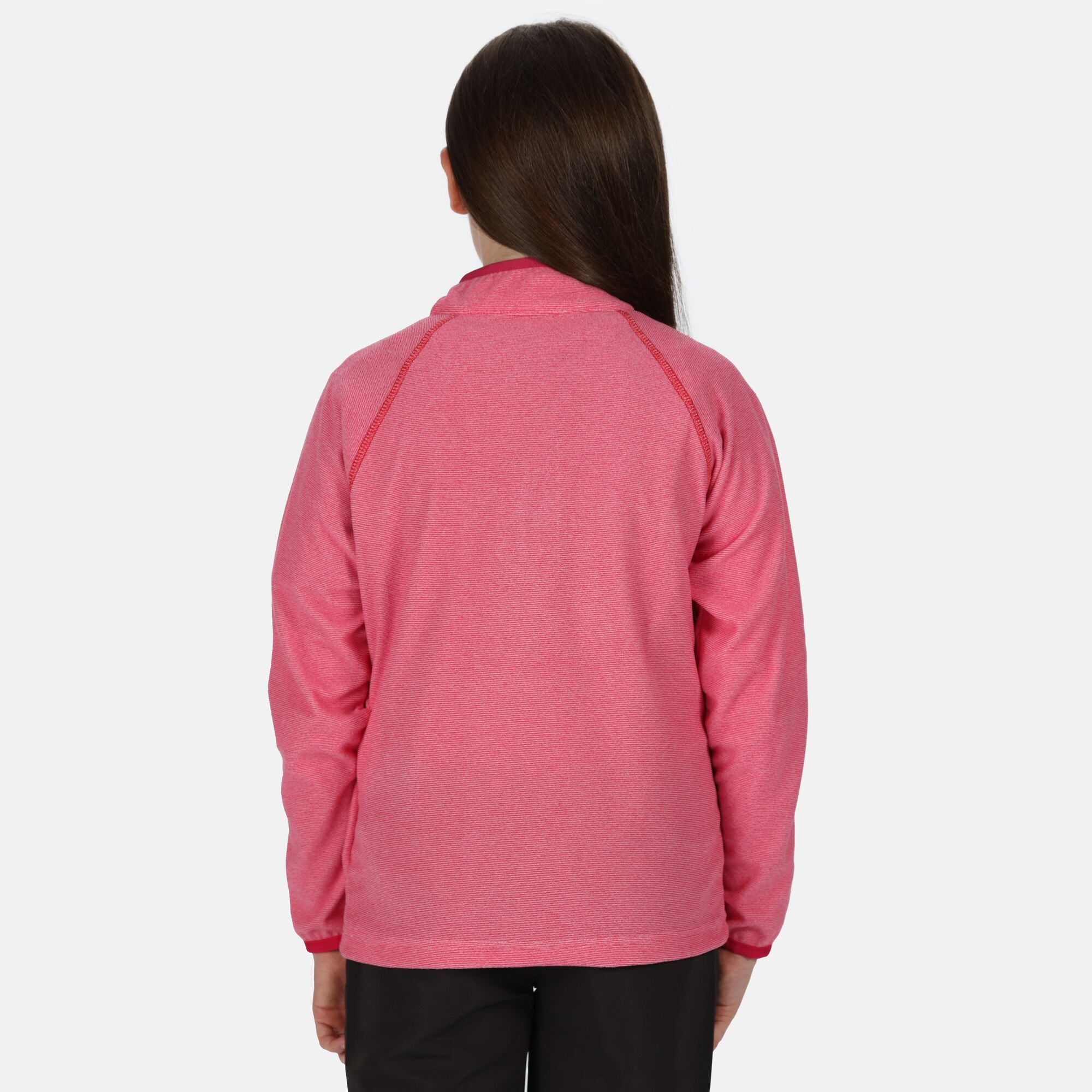 Pink Regatta Kids/' Loco Lightweight Mini Stripe Half Zip Fleece