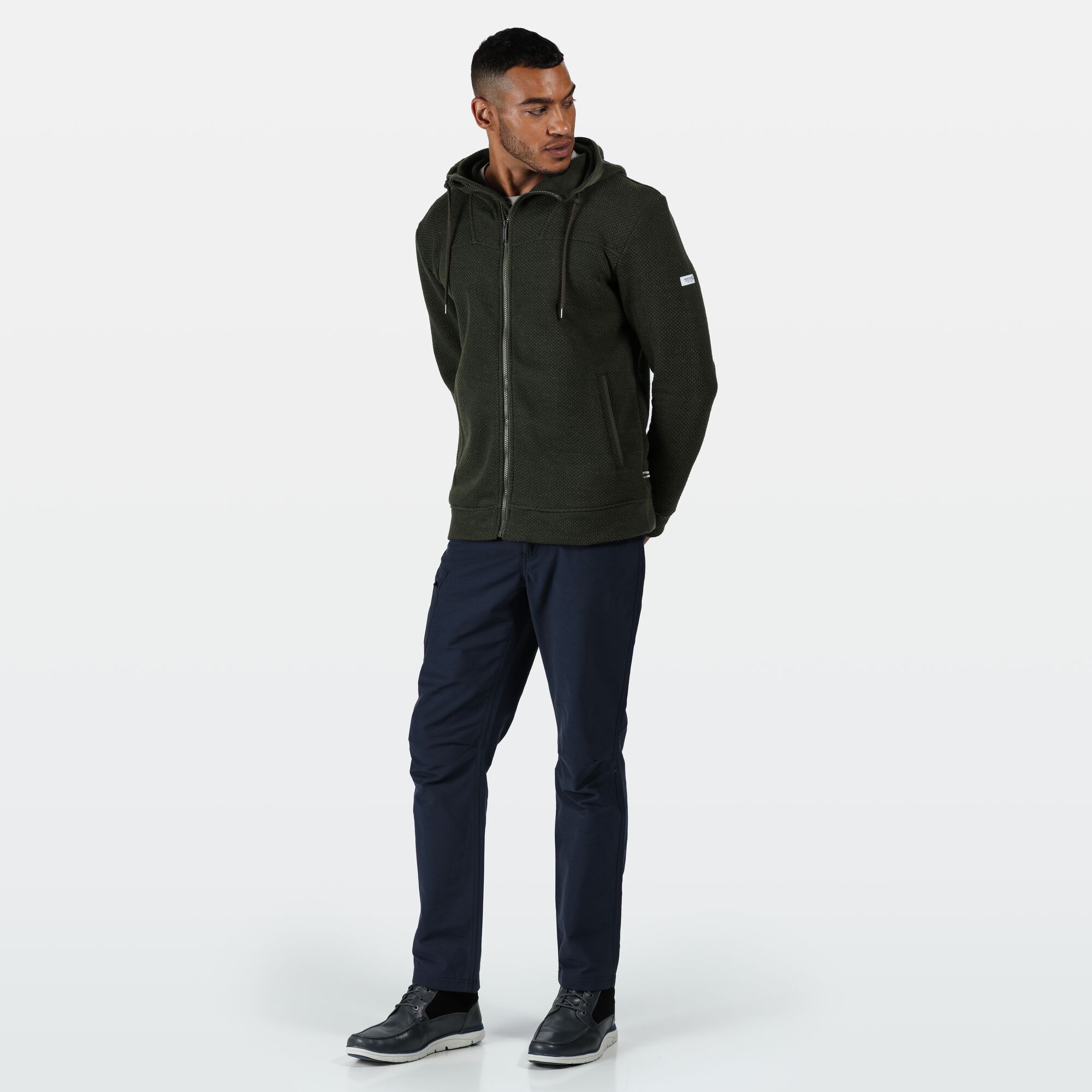 Regatta Men/'s Laszlo Mid Weight Full Zip Hooded Fleece Green