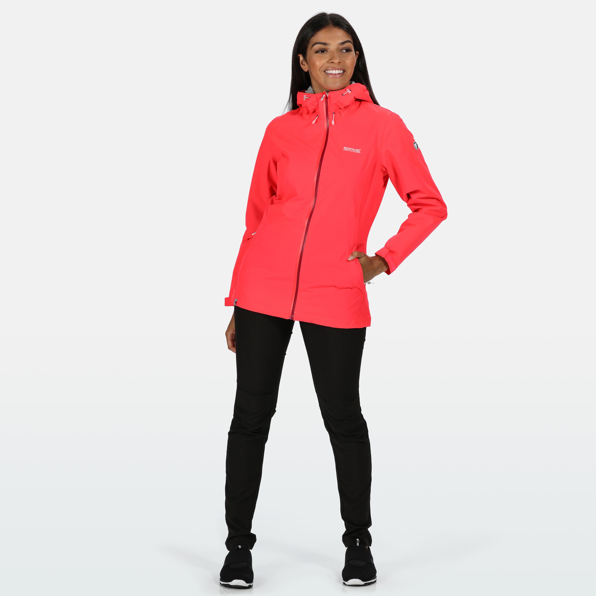 Regatta Women/'s Hamara III Lightweight Waterproof Hooded Walking Jacket Pink