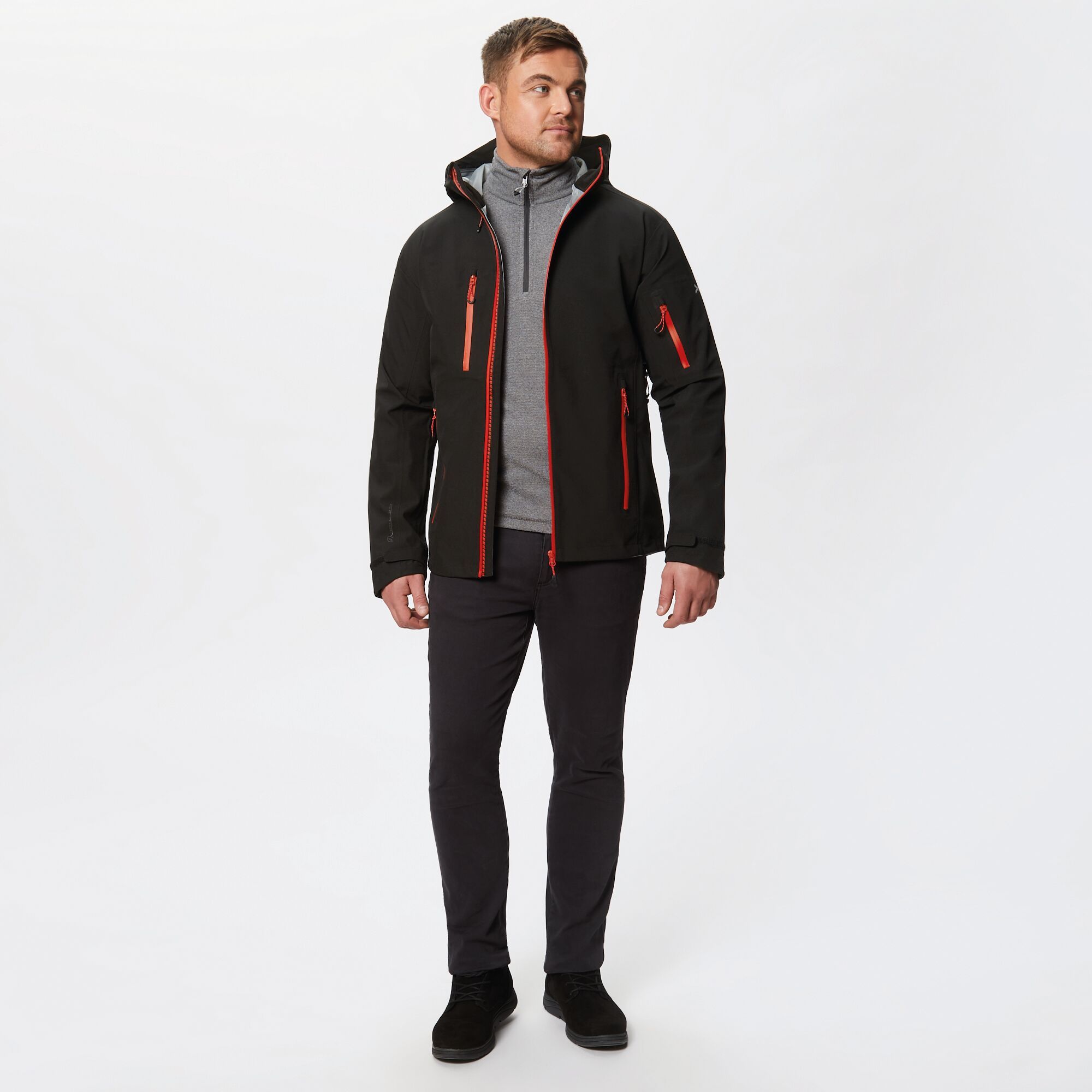 triode 3 layer waterproof shell jacket black pepper red